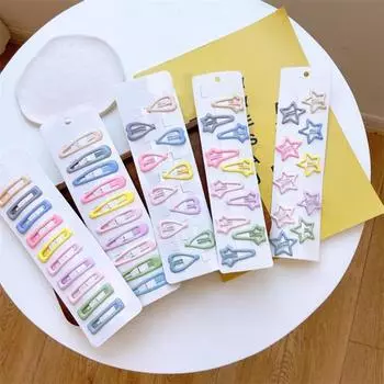 10 шт., эластичная противоскользящая шпилька ярких цветов для девочек, милая, красивая, милая, в форме сердца, звезды, BB D