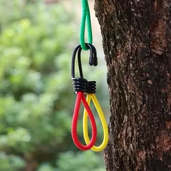 10 шт., эластичная веревка с пряжкой для кемпинга на открытом воздухе, 15 см, фиксированная лента, эластичный крючок для веревки, аксессуары для навеса для кемпинга, тянущая веревка жёлтый