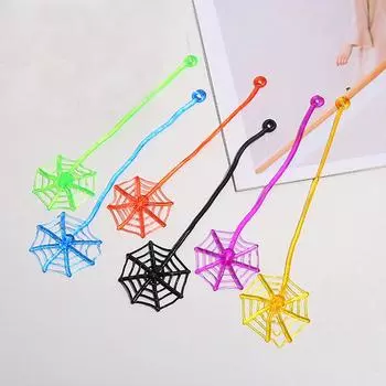 10 шт. эластично растягивающихся липких паутинных лазающих игрушек для детей, сувениров на день рождения, украшений для вечеринки в честь Хэллоуина разноцветный
