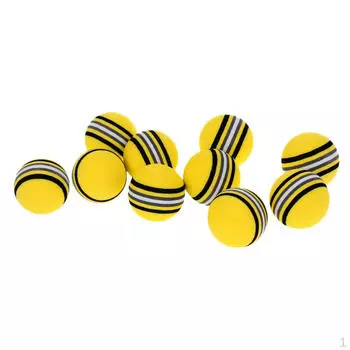 10 шт. эластичные пенопластовые мячи для гольфа для тренировок на открытом воздухе в помещении и на улице, желтые