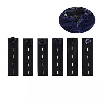 10 шт. эластичный регулируемый пояс для брюк для беременных, удлинитель пуговиц 2pcs чёрный