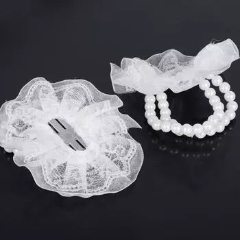 10 шт. эластичный свадебный жемчужный браслет на запястье своими руками декор корсаж браслет корсаж браслет на запястье невесты 10Pcs White wrist flower