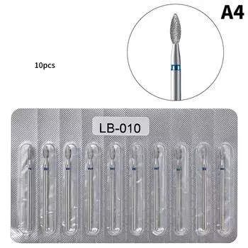 10 шт. алмазная фреза для маникюра, электрические сверла для ногтей, аксессуар для педикюра, пилочка для ногтей, инструмент для удаления геля