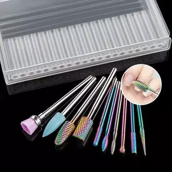 10 шт. алмазные фрезы для маникюра, твердосплавные сверла для ногтей, наборы, оборудование, инструменты, сверла для ногтей, аксессуары