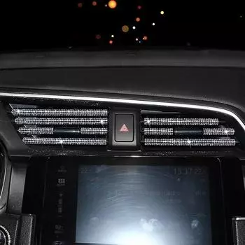 10 шт. Алмазные кристаллы для автомобильных вентиляционных отверстий, блестящие автомобильные внутренние отделочные полосы для кондиционера, автомобильные аксессуары для женщин