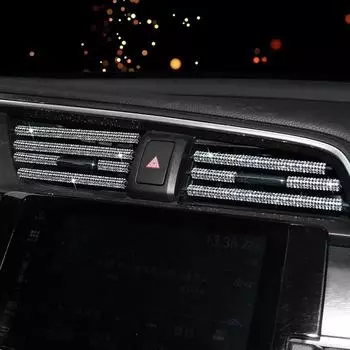 10 шт. Алмазные кристаллы для автомобильных вентиляционных отверстий, блестящие автомобильные внутренние отделочные полосы для кондиционера, автомобильные аксессуары для женщин