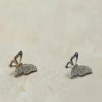 10 шт. Алмазные пуговицы-бабочки, модные металлические пуговицы-бабочки на ножке, женские декоративные пуговицы для одежды 20mm золотой