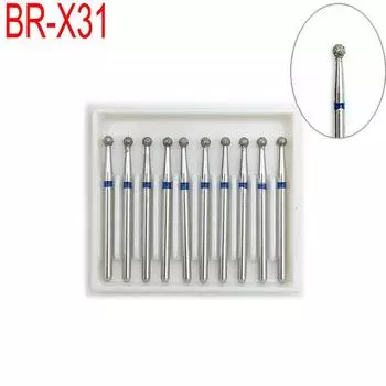 10 шт. алмазные стоматологические боры для высокоскоростной ручки наконечника 1,6 мм инструменты для полировки зубов стоматолога BR-X31