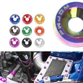 10 шт., алюминиевые шайбы, винты из нержавеющей стали, болт для модификации автомобиля, болт номерного знака красный