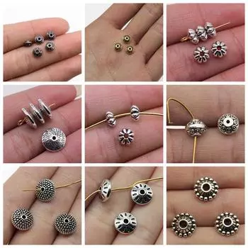 10 шт., античное серебро, цвет 10х10 мм, конические бусины с маленькими отверстиями, металлические подвески, подарки для женщин B14268-6mm