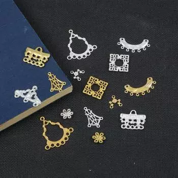 10 шт. антикварные латунные подвески с несколькими отверстиями для изготовления ювелирных изделий своими руками, очаровательные украшения 9*10mm 10pcs золотой