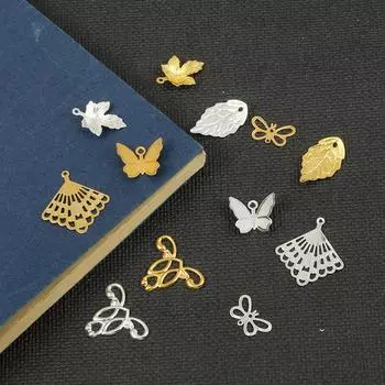 10 шт. антикварные латунные подвески в виде кусочков для изготовления ювелирных изделий своими руками, очаровательные украшения 7*13mm 10pcs золотой