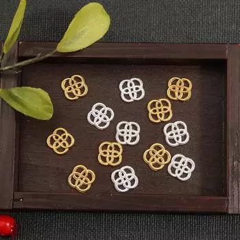 10 шт. антикварные полые цветочные аксессуары из сплава для изготовления ювелирных изделий своими руками золотой