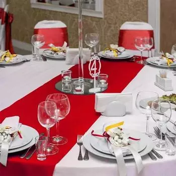 10 шт. атласная дорожка для стола для банкета, свадьбы, вечеринки, мероприятия, товары для дома, украшения стола, чехол для стола, дорожка 30x275 см(12*108 дюймов) 30x275cm белый