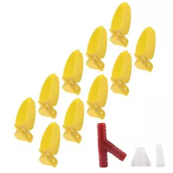 10 шт. автоматические поилки желтые чашки для питья миска для перепелов кур птиц большой размер левый