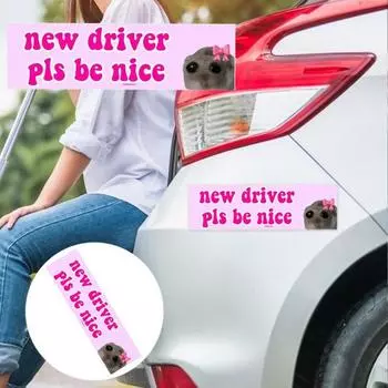 10 шт., автомобильная наклейка, самоклеящаяся, сильная липкость, водостойкая, легко отслаивается, забавная наклейка-мем, новая наклейка для автомобиля с водителем розовый