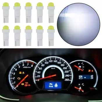 10 шт. Автомобильная светодиодная подсветка приборов T5 COB, высокая яркость, энергосберегающие аксессуары, лампа для внутреннего индикатора автомобиля B1G3 белый