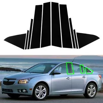 10 шт. автомобильные глянцевые черные стойки, накладки на окна и двери, наклейки на колонки BC для Chevrolet Cruze 2011-2015
