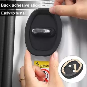 10 шт., автомобильные силиконовые дверные защелки, защитные чехлы, шумопонижающие универсальные, простые в установке, противоударные накладки, защитные накладки на дверные замки автомобиля чёрный