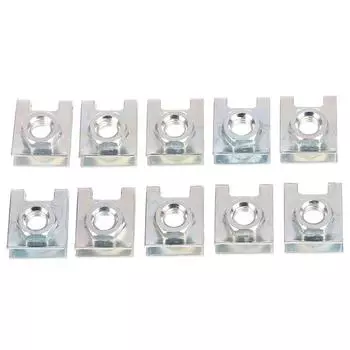 10 шт. автомобильных номерных знаков, крепежные элементы, 6 мм, винтовые заклепки, фиксированные удерживающие зажимы, металлическая гайка M6, прокладка U-типа