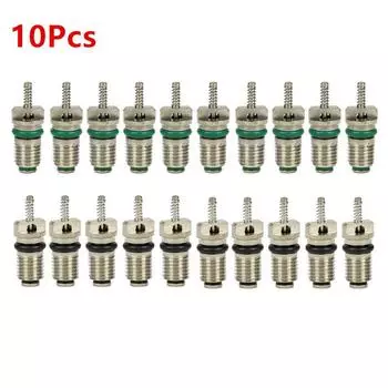 10 шт. автомобильный кондиционер R134A клапан сердечник автомобильный кондиционер сердечники иглы ремонтный комплект иглы ассортимент 134a хладагент зелёный