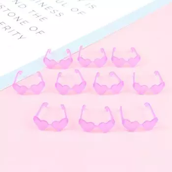 10 шт., аксессуары для кукол, мини-пластиковые очки-сердечки для кукол 1/6, кукольный домик для детей