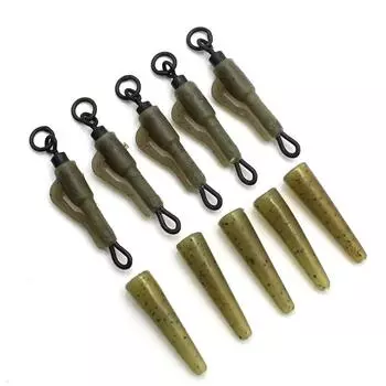 10 шт. аксессуары для ловли карпа, зажим для свинца, быстросменный поворотный хвост, резиновые противозапутывающиеся рукава для карповых оснасток, грубые рыболовные снасти