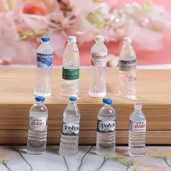 10 шт. Аксессуары для украшения дома своими руками 1:12 Мини-моделей бутылок минеральной воды из смолы, модель кукольного домика, миниатюрные детские подарочные игрушки A4