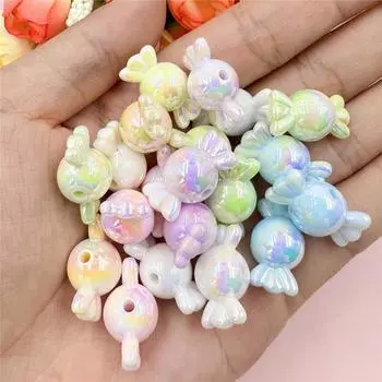 10 шт., аксессуары для ювелирных изделий в форме конфет, свободные бусины для изготовления браслетов и сережек, 11,2*21,4 мм, покрытый цветной акрил своими руками