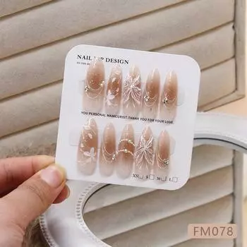 10 шт. бабочки пресс на ногтях гель многоразовые сортировка по размеру типсы быстро носимые темперамент стиль полностью готовые накладные ногти M