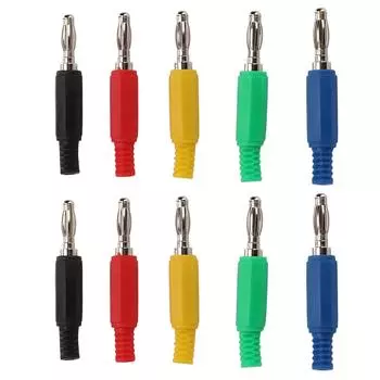 10 шт. банановый штекер 4 мм 0,2 дюйма латунь PE материал спиральный изоляционный корпус банановый разъем для