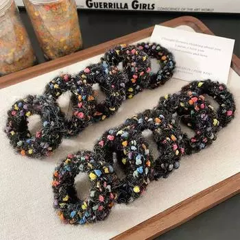 10 шт./банка Разноцветная плюшевая резинка для волос для женщин Высокоэластичная резинка для волос Модная девушка Не повреждает волосы Резинки для волос