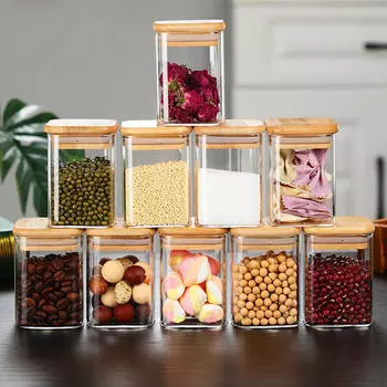 10 шт. банки для хранения продуктов, стеклянная банка, организация кладовой, многофункциональная маленькая канистра