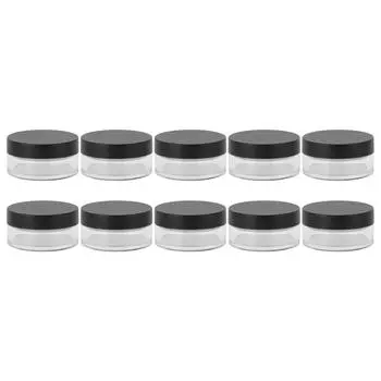 10 шт. баночки для рассыпчатой пудры пластиковые контейнеры для косметических образцов пустая коробка круглая портативная