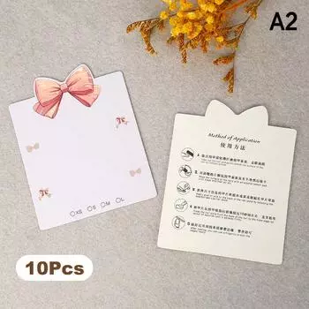 10 шт. бант для ногтей дисплей ювелирные изделия картон милый ручной работы накладные ногти карта для печати на ногтях реквизит для фотографий маникюрный салон A2