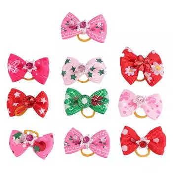 10 шт. бант для щенка в стиле принцессы, декоративные банты для собак и кошек, фотография 10pcs