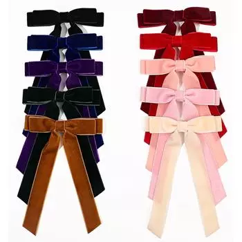 10 шт. бархатные банты заколки для волос ленты аксессуары держатель для хвоста бант для волос для женщин девочек малышей подростков детей милые аксессуары