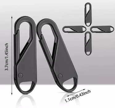 10 шт., бегунок для молнии, мгновенный ремонт сумки, замена плохой пряжки, дорожная сумка, чемодан, головка молнии, сделай сам, швейное ремесло 1PCS чёрный