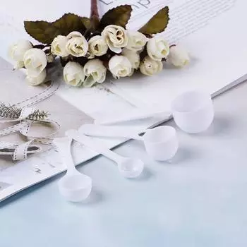 10 шт. Белая пластиковая мерная ложка из пищевого полипропилена, нетоксичная, маленькая ложка 1/3/5/10 г, кофейный молочный протеиновый порошок, ложка