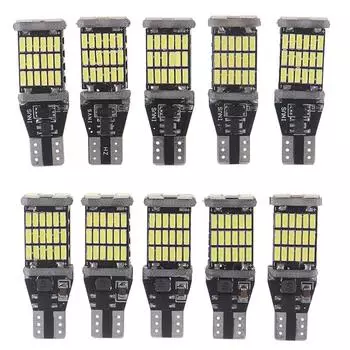 10 шт., белые 45 SMD 4014 T15 W16W светодиодные автомобильные лампы заднего хода 6000K