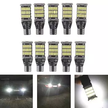 10 шт., белые 45 SMD 4014 T15 W16W светодиодные автомобильные лампы заднего хода 6000K