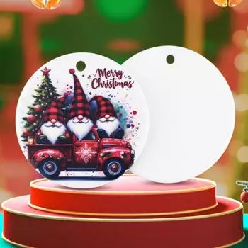 10 шт. белые круглые керамические рождественские керамические диски украшения для поделок товары для поделок рождественская елка подвесное украшение Round