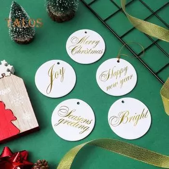 10 шт. белые круглые керамические рождественские керамические диски украшения для поделок товары для поделок рождественская елка подвесное украшение Round