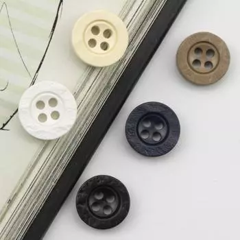 10 шт. белые зернистые ретро хлопковые и льняные пуговицы из смолы для рубашек, бежевые, синие, литературные и художественные пуговицы для рубашек поло Dark Blue * 18L = 11.5 MM