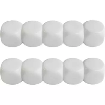 10 шт. белых игральных кубиков, шестигранные игральные кубики с круглыми углами, 16 мм, акриловые игральные кубики для настольной игры в классе, наклейка 1.6cm белый