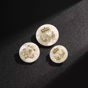 10 шт. белых пуговиц для мужской и женской одежды, плюшевое пальто, шерстяное пальто, высококачественные пуговицы, детский свитер, кардиган, смоляные пуговицы 1 #white + gold