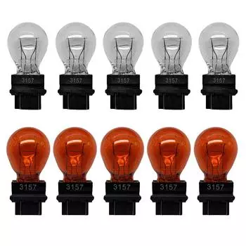 10 шт. белых янтарных лампочек для стоп-сигнала автомобиля 3057 3155 3357 3547 4157 3156 3157LL 4157LL 3057LL 3757 Лампочки стоп-сигнала белый