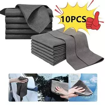 10 шт. без следов и водяных знаков, утолщенная волшебная чистящая салфетка, многоразовая, ультратонкая волокнистая салфетка, быстрое чистящее полотенце, чистящая салфетка 10pcs чёрный