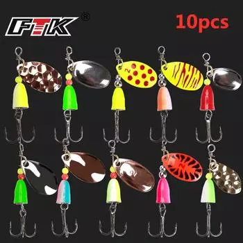 10 шт. блесны 4 г 4,5 г 5 г блесны щука металл с тройными крючками искусственная приманка для ловли окуня 10pcs