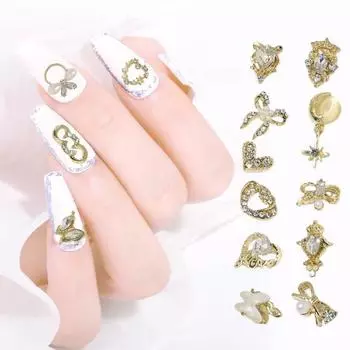 10 шт., блестящее трехмерное украшение для ногтей «Планета», легкое украшение в виде пасты, сверкающий кулон «сделай сам», кольцо-морковь, бант для ногтей C